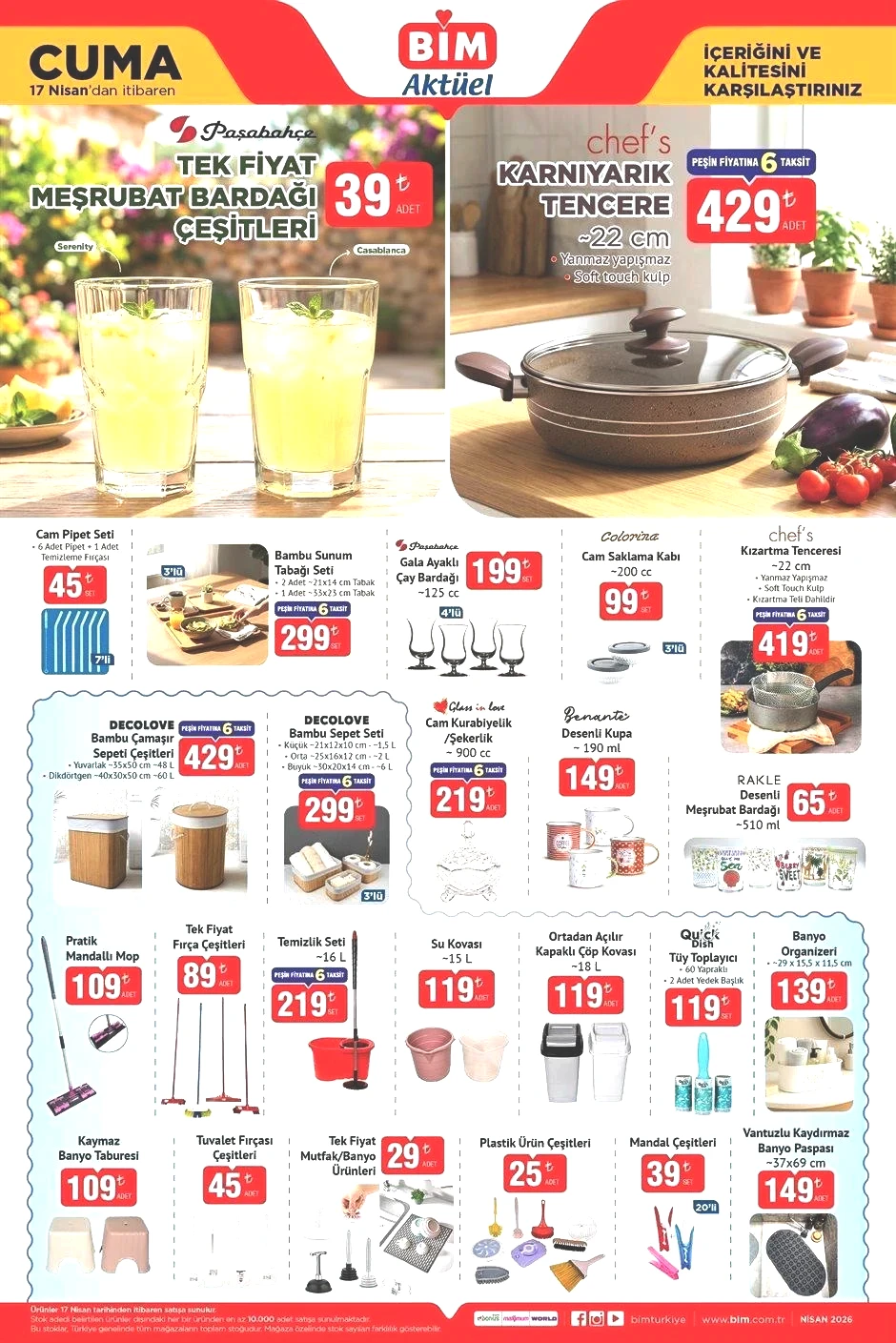 17 NİSAN CUMA BİM AKTÜEL KATALOĞU